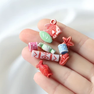 St. kunkka 50-100 ชิ้นหลายสไตล์ Ocean Series อะคริลิคหลวมลูกปัดที่มีสีสัน Creative ลูกปัดสําหรับ DIY สร้อยข้อมือลูกปัดสร้อยคอ
