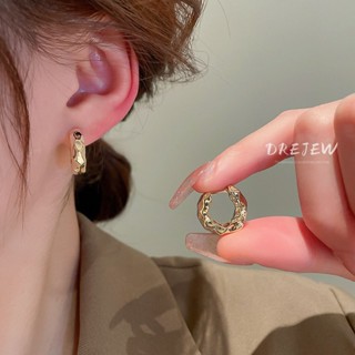 DREJEW ต่างหูโลหะ ทรงกลม ชุบทอง 18K กันแพ้ อเนกประสงค์ สไตล์…