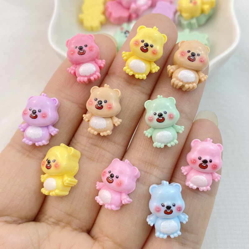กิ๊บติดผมเรซิ่น ลายการ์ตูนหมีเท็ดดี้น่ารัก แฮนด์เมด DIY เครื่องประดับผม 20 ชิ้น