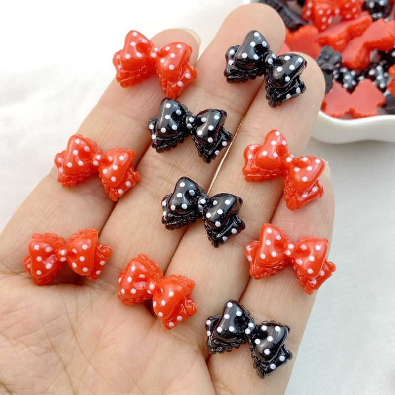 โบว์น่ารัก 3D คละสี สําหรับตกแต่งเล็บ DIY 10 ชิ้น