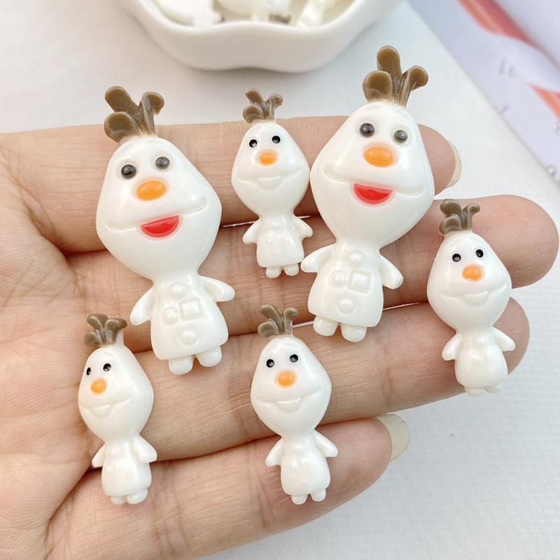 กิ๊บติดผมเรซิ่น ลายการ์ตูนดิสนีย์ สโนว์แมนน่ารัก แฮนด์เมด DIY เครื่องประดับผม 10 ชิ้น