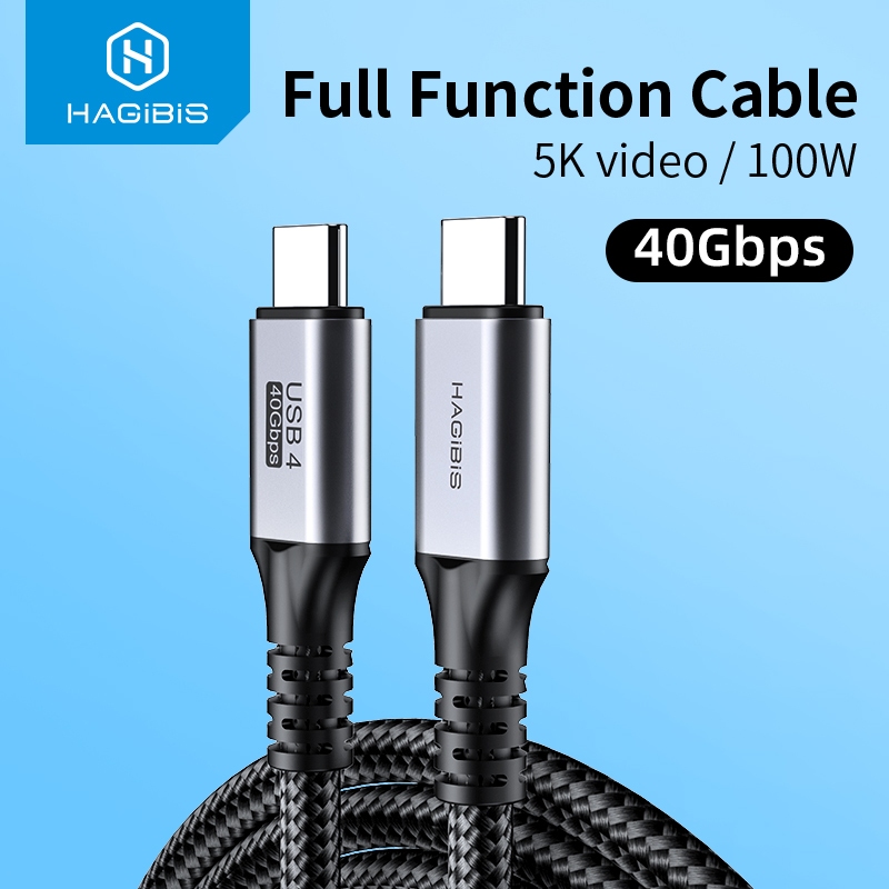 Hagibis สาย USB4 ใช้งานร่วมกับ Thunderbolt 3/4 5K @ 60Hz 40Gbps Data Transfer 100W 5A Fast Charging สําหรับ Macbook Pro iPhone 16/15 Macbook Pro