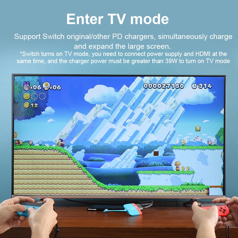 Hagibis สวิทช์ Dock TV Dock สําหรับ Nintendo Switch แบบพกพา Docking Station USB C ถึง 4K HDMI เข้ากันได้กับ USB 3.0 Hub สําหรับ iPhone 16/15 Pro Macbook Pro