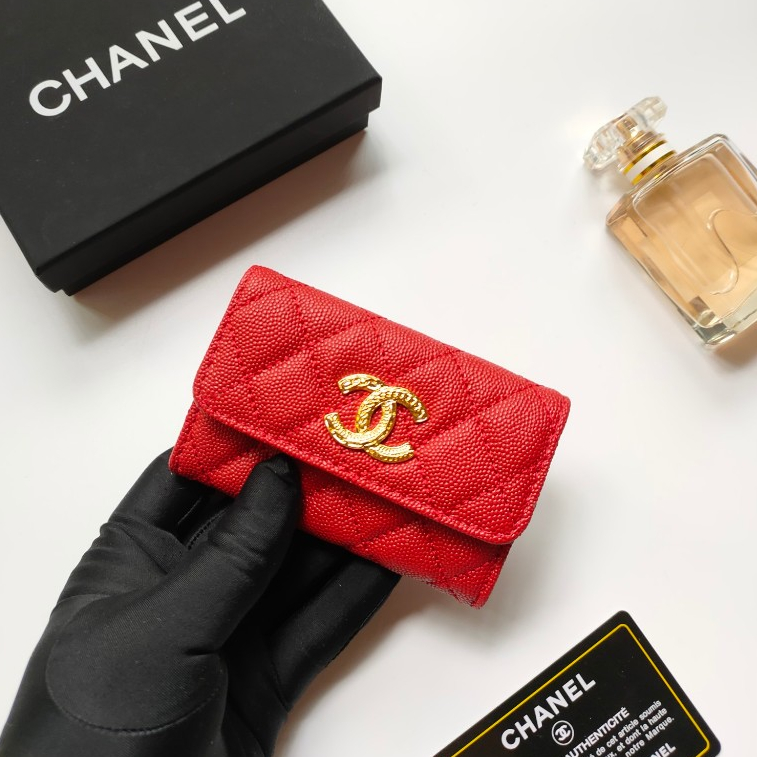 Chanel/chanel กระเป๋าสตางค์แฟชั่น อเนกประสงค์ ใบเล็ก