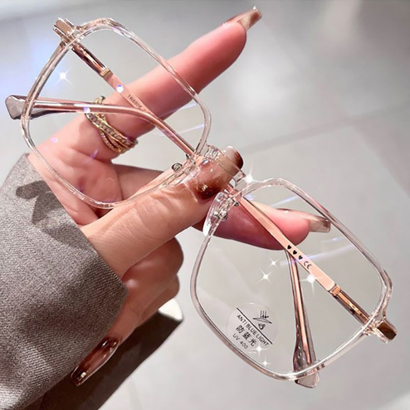 【ZM Glasses】👓แว่นตาแฟชั่น👓 25~375° แว่นสายตาสั้น แว่นป้องกันแสงสีฟ้า กรอบแว่นทรงสี่เหลี่ยมของผู้หญิง