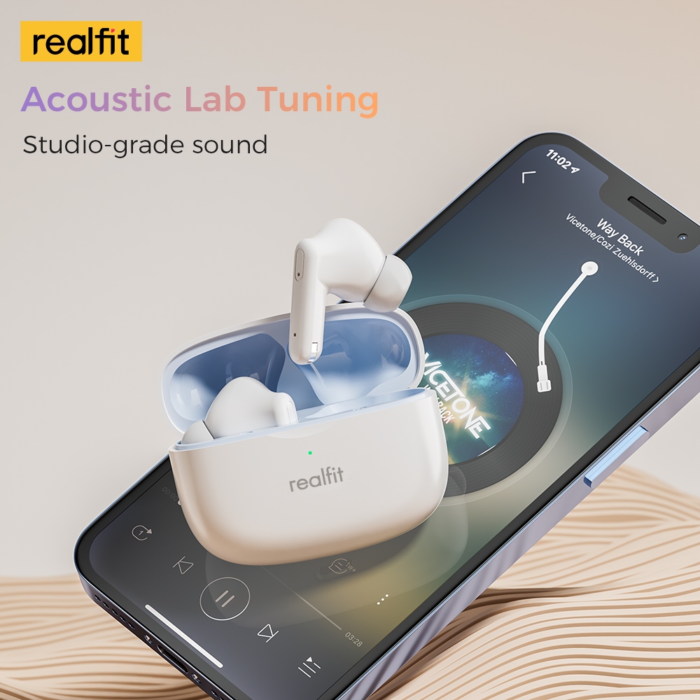 หูฟังบลูทูธ Realfit F3: บลูทูธ 5.4, ตัดเสียงรบกวนสองทาง, คุณภาพเสียง Hi-Fi เหมาะสำหรับการเล่นเกม ฟังเพลง เล่นกีฬา และสถานการณ์อื่นๆ เข้ากันได้กับอุปกรณ์ Android และ iOS - ภาพย่อย 3