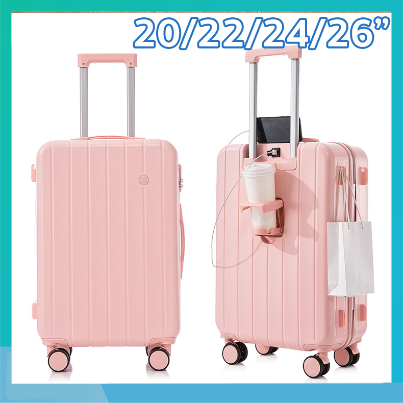 กระเป๋าเดินทางล้อลาก กระเป๋าเดินทาง 20/22/24/26นิ้ว สีสวยสดใส วัสดุ ABS น้ำหนักเบา แข็งแรงทนทาน พร้อมส่งจากไทย baggage luggage