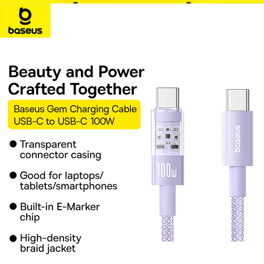 Baseus สายเคเบิลชาร์จเร็ว Type-C เป็น Type-C 100W สําหรับแล็ปท็อป ip15 Series