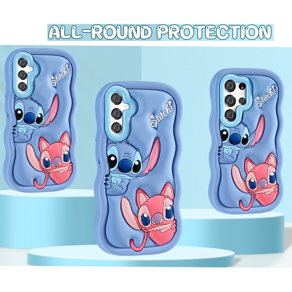 เคสโทรศัพท์มือถือ TPU นิ่ม ลายการ์ตูน Stitch 3D สุดฮา สําหรับ Samsung Galaxy S24 Plus S23 Ultra S20 FE A14 A53 A54 A04E