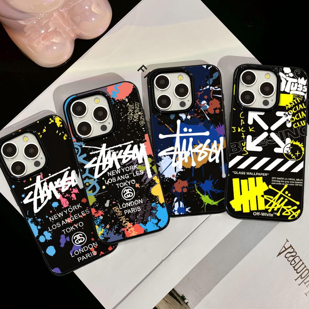 Mowin - สำหรับ iPhone 15 Pro Max เคสใส TPU ปุ่มชุบไฟฟ้าอ่อนป้องกันกล้องกันกระแทก โลโก้เทรนด์แฟชั่น เข้ากันได้กับ iPhone 14 13 12 11 XS XR 7Plus 8 Plus