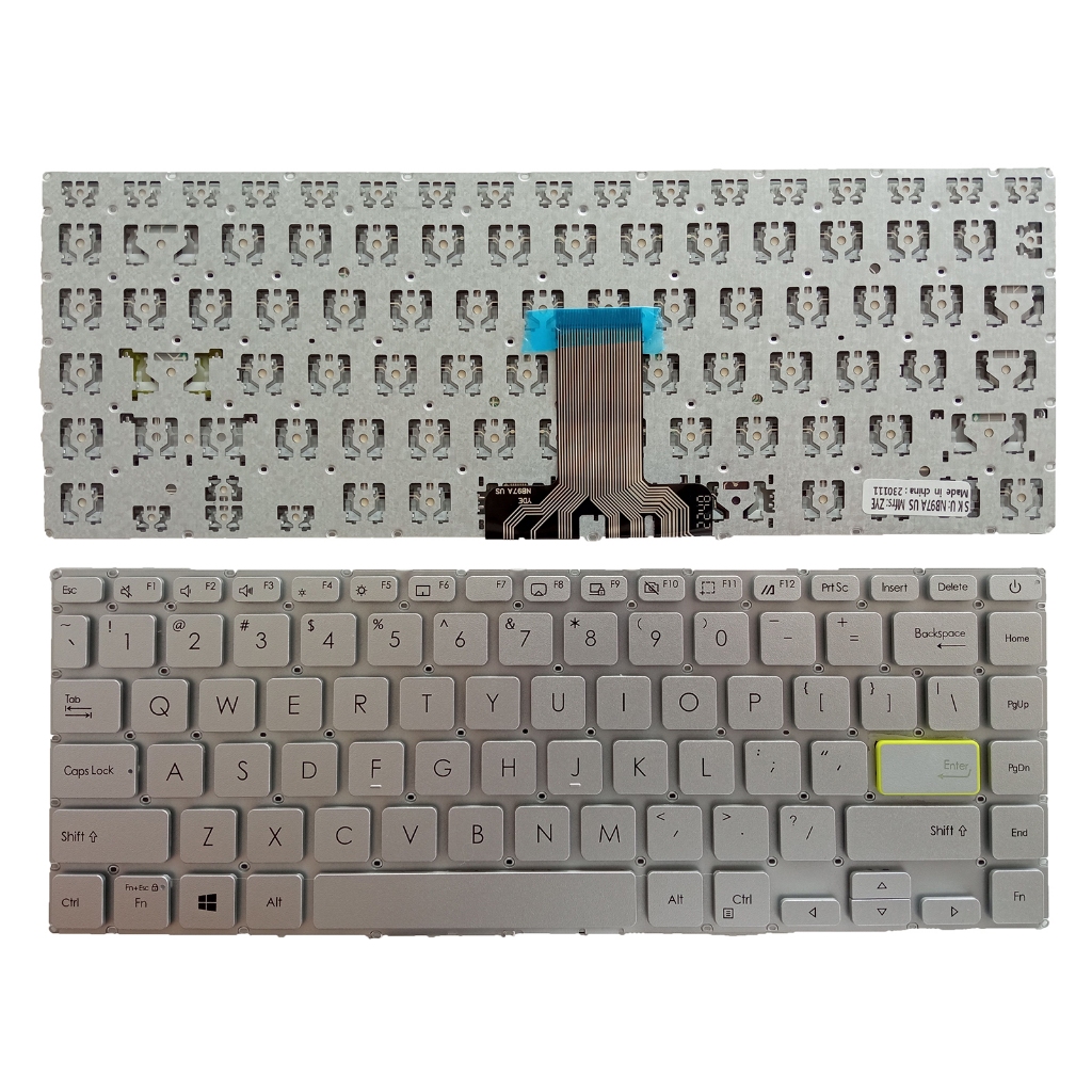 แป้นพิมพ์แล็ปท็อปใหม่สําหรับ ASUS S433 X421 S4600 V4050F E410M M4600I US Silver