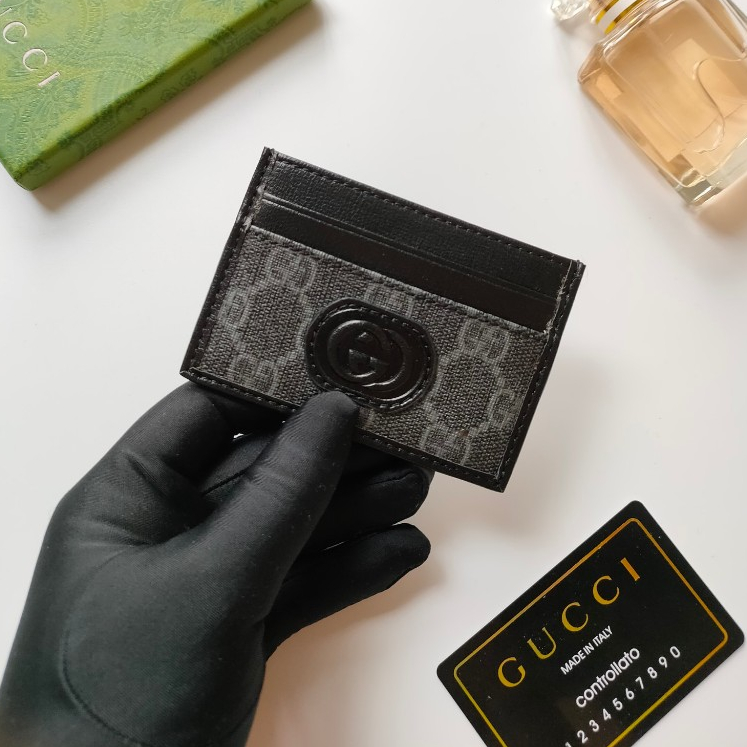 Gucci ของแท้ 100% กระเป๋าสตางค์ กระเป๋าใส่บัตร ขนาดเล็ก สไตล์บูติก สําหรับผู้ชาย และผู้หญิง