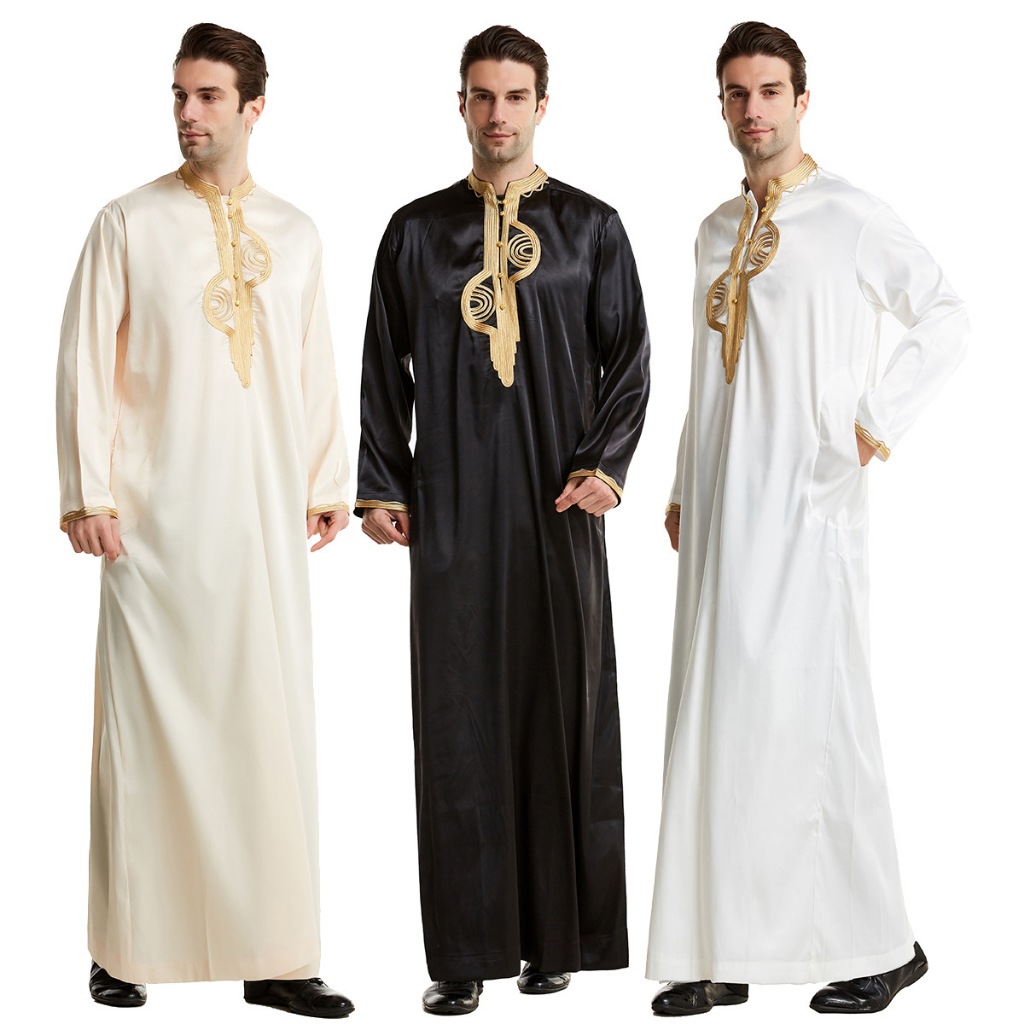 เสื้อคลุมชาวอาหรับ เครื่องแต่งกายดูไบ ซาอุดิอาบาย ผู้ชาย มุสลิม Jubba Thobe Dress Eid มีฮู้ด ตุรกี Kaftan อิสลาม เสื้อผ้า Caftan กลาง ปาร์ตี้