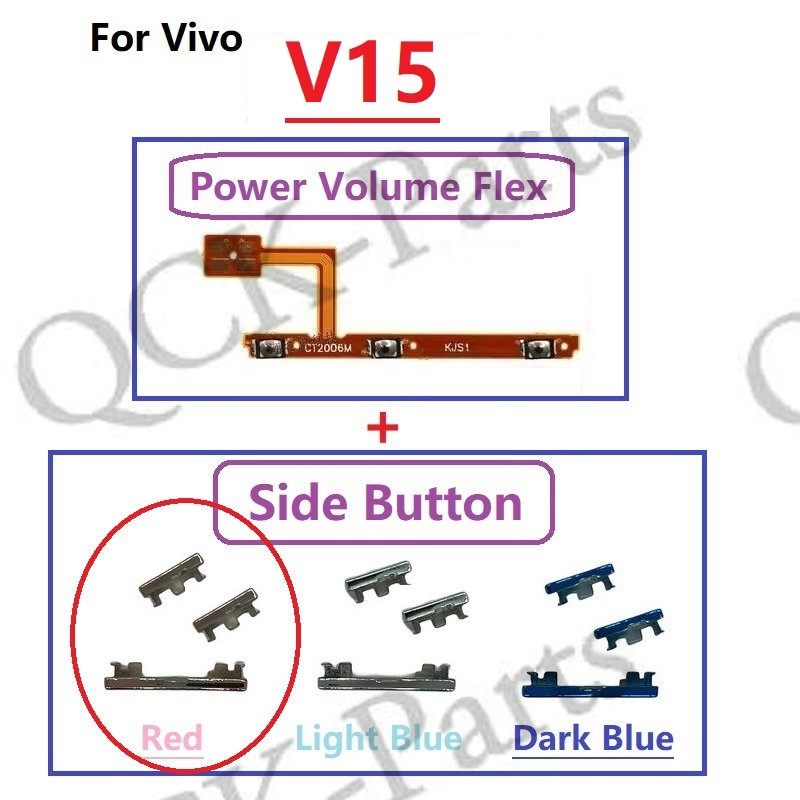 ใหม่ ปุ่มกดสวิตช์เปิด ปิด และปรับระดับเสียง ด้านข้าง แบบเปลี่ยน สําหรับ Vivo V15