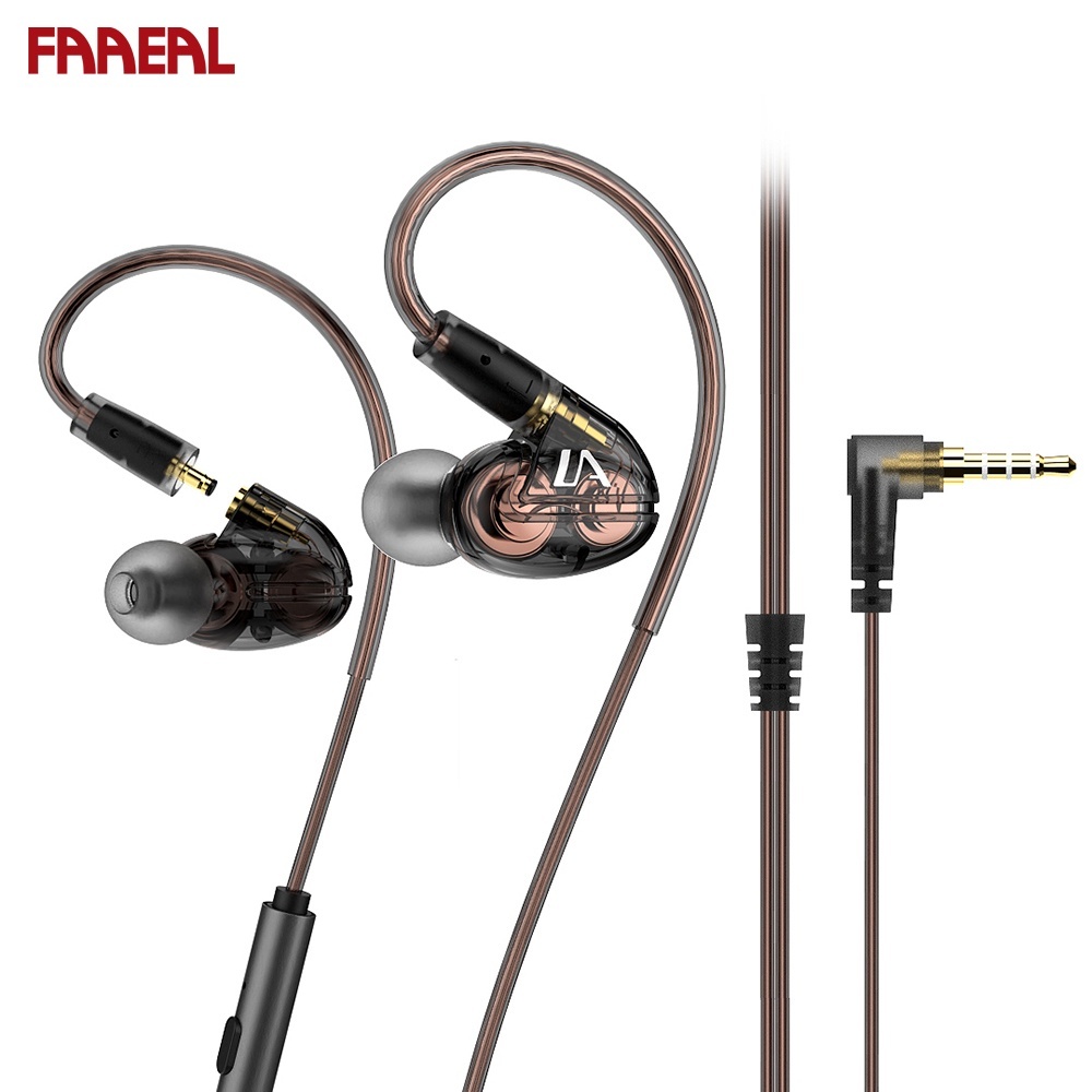 Faaeal Lafitear LT1 หูฟังสเตอริโอ ไฮบริด 2DD HIFI ตัดเสียงรบกวน ตัดเสียงรบกวน เบสเพลง สําหรับเล่นกีฬา