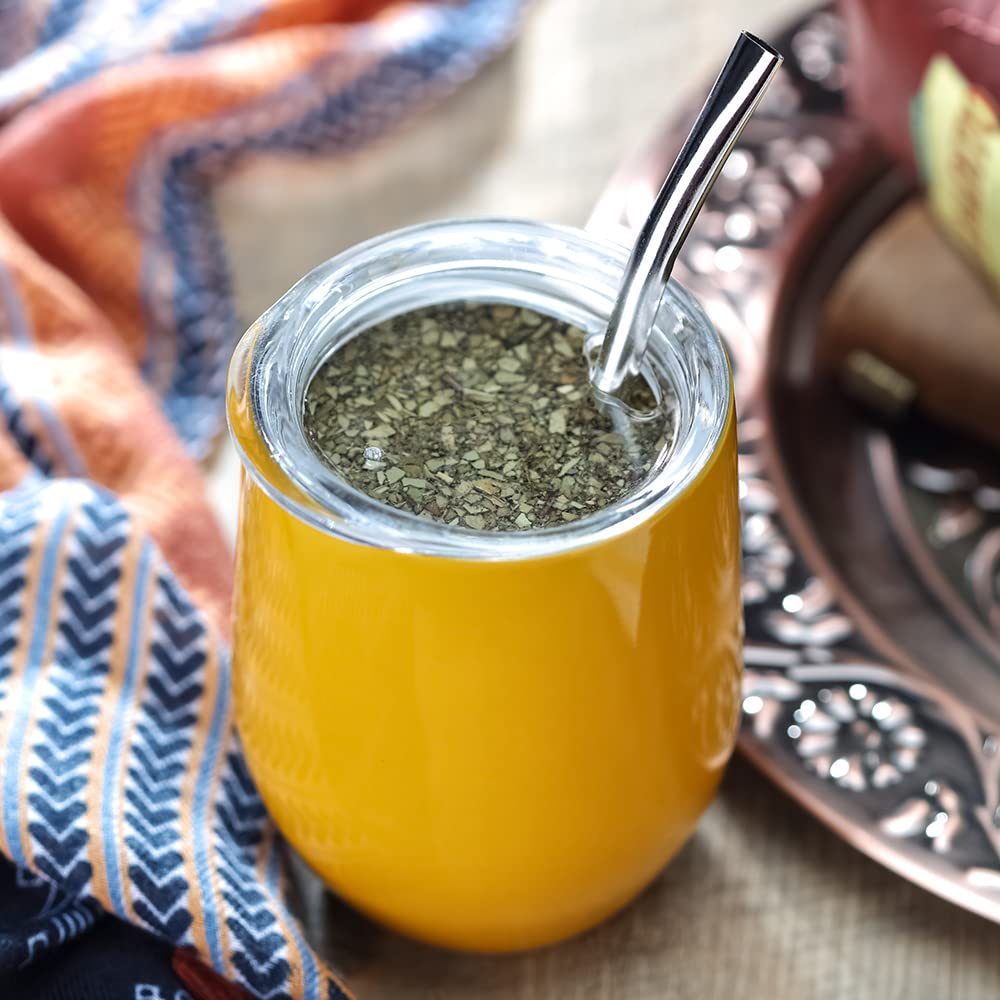 Cuopru Yerba Mate Cup ถ้วยชารูปตัว U ถ้วยเติมฝา และหลอด