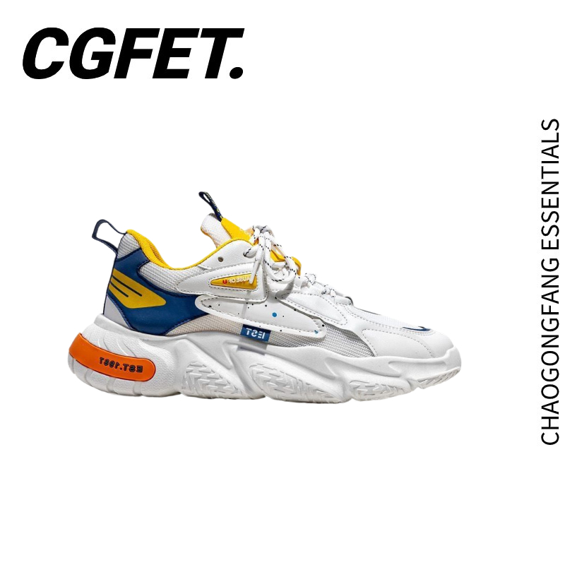 Cgfet รองเท้ากีฬา รองเท้าวิ่งลําลอง พื้นหนา ระบายอากาศ กันลื่น เข้ากับทุกการแต่งกาย สไตล์ฮ่องกง แฟชั่นฤดูใบไม้ผลิ สําหรับผู้ชาย 2023