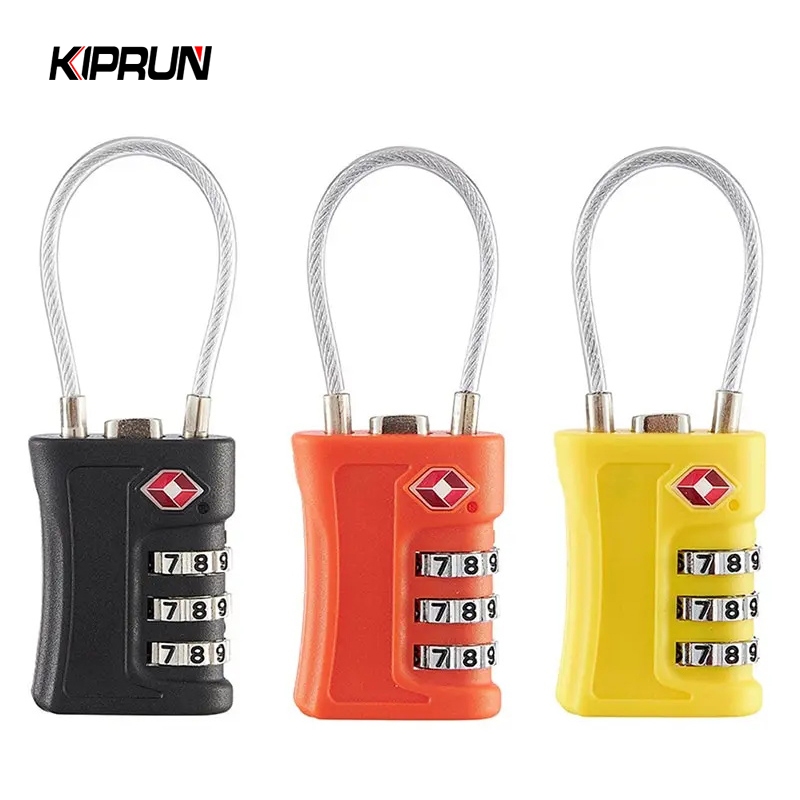 KIPRUN กระเป๋าล็อคสายเคเบิลเดินทาง, TSA อนุมัติสายเคเบิลเดินทาง 3 หลักรวมกุญแจประกัน