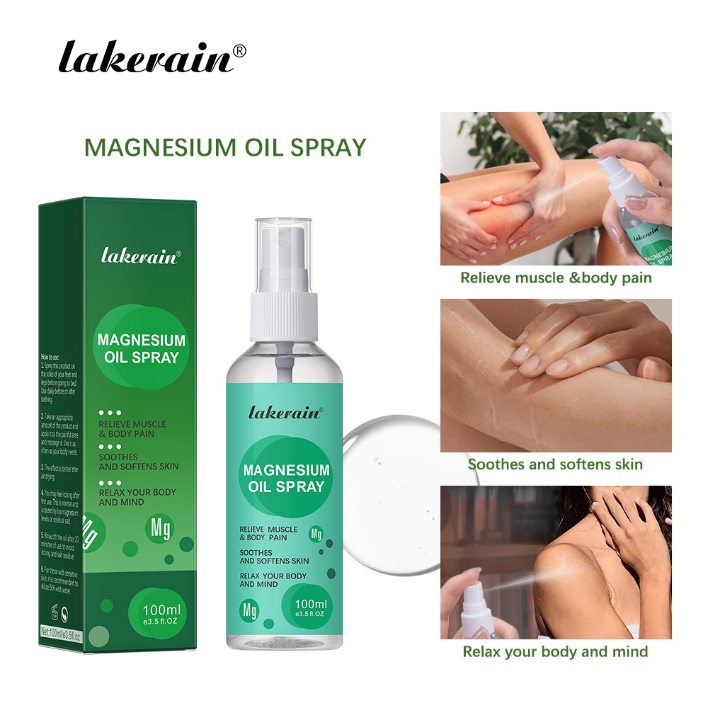 Lakerain สเปรย์น้ํามันแมกนีเซียม แร่ธาตุ นวด อเนกประสงค์ ช่วยบรรเทาความเครียด 80 มล.