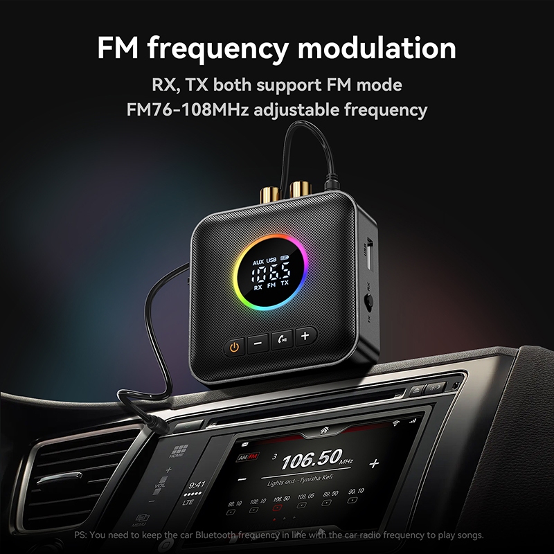 สินค้าใหม่ อะแดปเตอร์รับสัญญาณเสียง FM FM บลูทูธ 5.4 lossless USB drive one to two