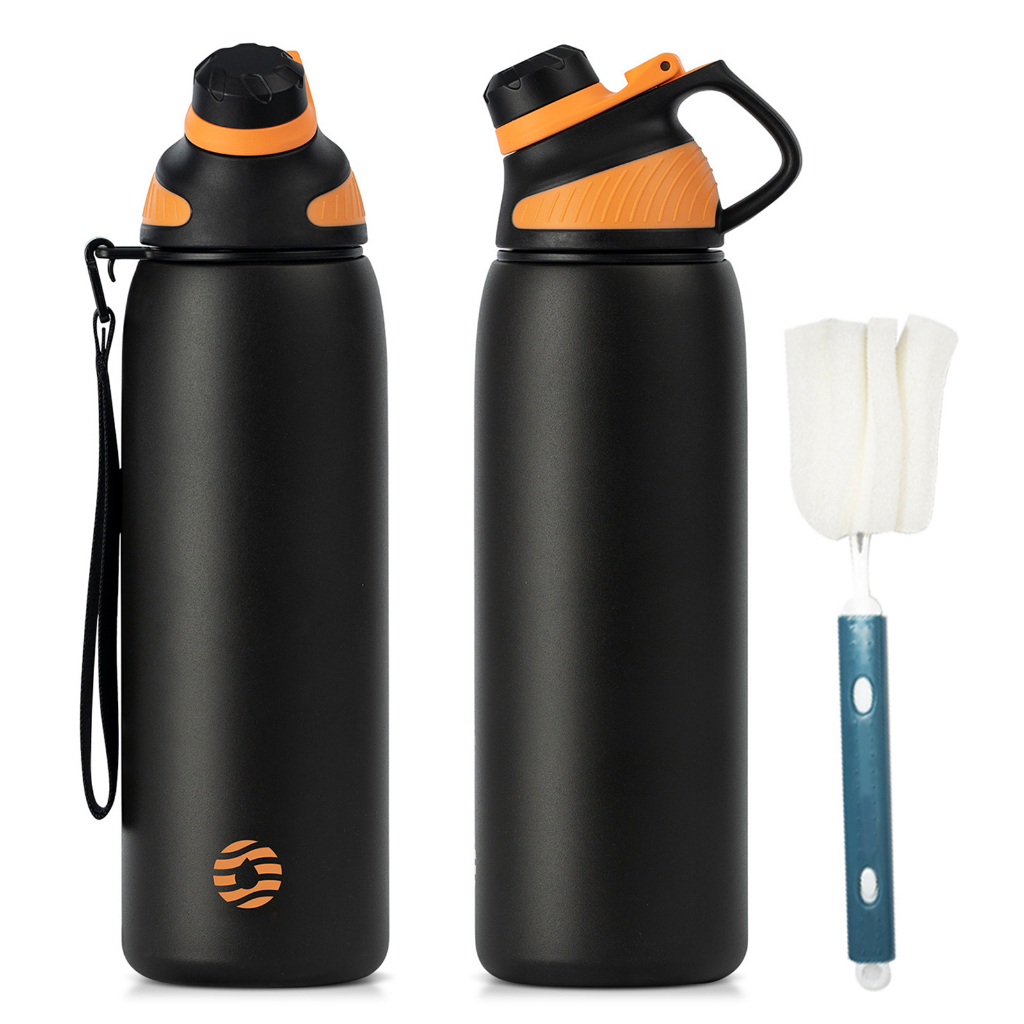 Fjbottle กระติกน้ําร้อน 600ml/800ml/1000ml/1500ml 304 สแตนเลสฉนวนขวดน้ํากีฬารั่วแก้วเก็บร้อนและเย็นสําหรับชายหญิงเดินทาง