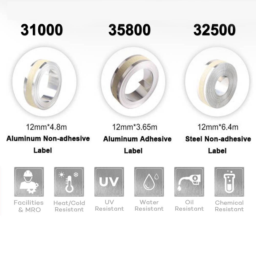 เทปไดโม สเตนเลส อะลูมิเนียม ลายนูน 3D 12 มม. 32500 35800 31000 สําหรับ DYMO Rhino M1011 1 ม้วน