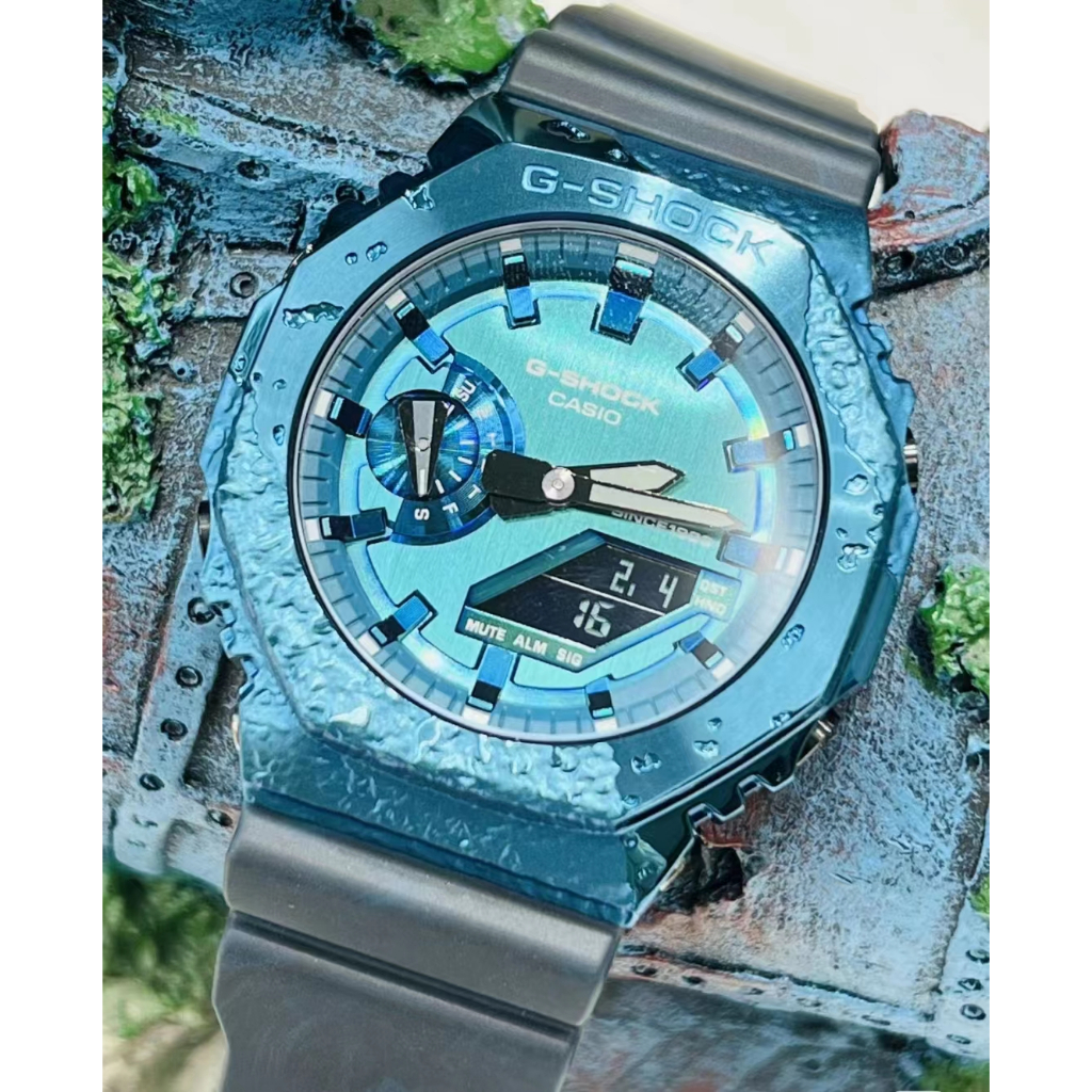 [ใหม่] Gm-2100 Casio แปดเหลี่ยม Farm Oak นาฬิกาสปอร์ตกันน้ําสําหรับผู้ชาย