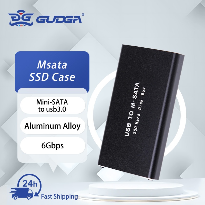 Gudga MSATA เป็นเคส Usb Mini Sata เป็น Usb3.0 3.1 เคส SSD MSATA กล่องภายนอก อลูมิเนียม สําหรับโน้ตบุ๊ก เดสก์ท็อป แล็ปท็อป PC