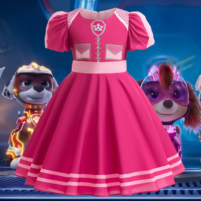 Paw Patrol ชุดเดรส ลายการ์ตูนเจ้าหญิงน้อยน่ารัก แฟชั่นฤดูร้อน สําหรับเด็กผู้หญิง อายุ 2-10 ปี