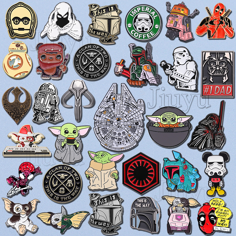 Star Wars Pin Cool Badge Pin ผู้ชายผู้หญิงเข็มกลัดกระเป๋าเป้สะพายหลังกางเกงยีนส์ Badges เข็มกลัดสําหรับเสื้อผ้าป้ายเครื่องประดับอุปกรณ์เสริมแฟนของขวัญ