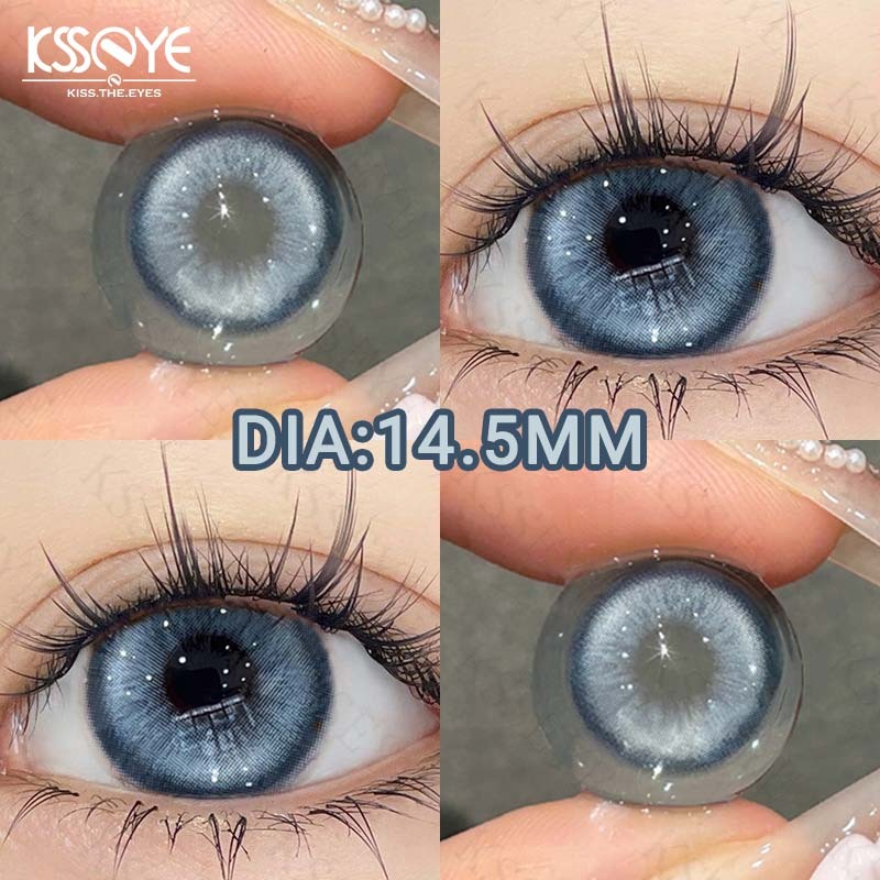 Ksseye คอนแทคเลนส์ สีฟ้า เกรด 14.5 มม. สไตล์ไอริส 1 ปี สําหรับแต่งหน้า