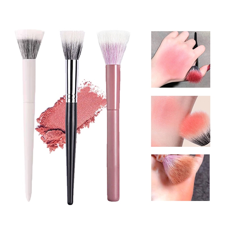 แปรงแต่งหน้า แปรงปัดแก้ม แปรงคอนทัวร์ แปรงเครื่องสําอาง สีขาว