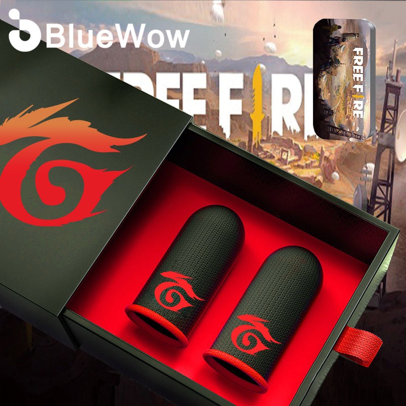 Free Fire2025 BlueWow ยี่ห้อใหม่ Garena Series PUBG Professional Gamer เฉพาะการเล่นเกม Finger Cots Anti-Sweat Touch Screen Finger Sleeve.