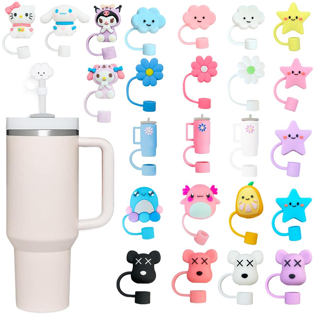 Sanrio ฝาครอบหลอดดูดน้ํา ซิลิโคน ลายการ์ตูนหมี ขนาด 10 มม. ใช้ซ้ําได้ สําหรับ Stanley 30&40 ออนซ์