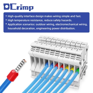 100PCS VE ยุโรปสายไฟ Terminal Pin หลอดสายไฟ E7508 E2508 E1008 E1508 ฉนวน Ferrules Connector บล็อกสายไฟ End Crimping