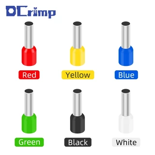 100PCS VE ยุโรปสายไฟ Terminal Pin หลอดสายไฟ E7508 E2508 E1008 E1508 ฉนวน Ferrules Connector บล็อกสายไฟ End Crimping