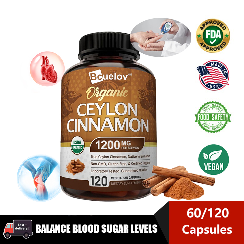 Ceylon Cinnamon อาหารเสริม ช่วยเพิ่มระดับน้ําตาลในเลือด - สารต้านอนุมูลอิสระ สนับสนุนสุขภาพกระดูกและข้อต่อ และส่งเสริมการไหลเวียนของเลือด