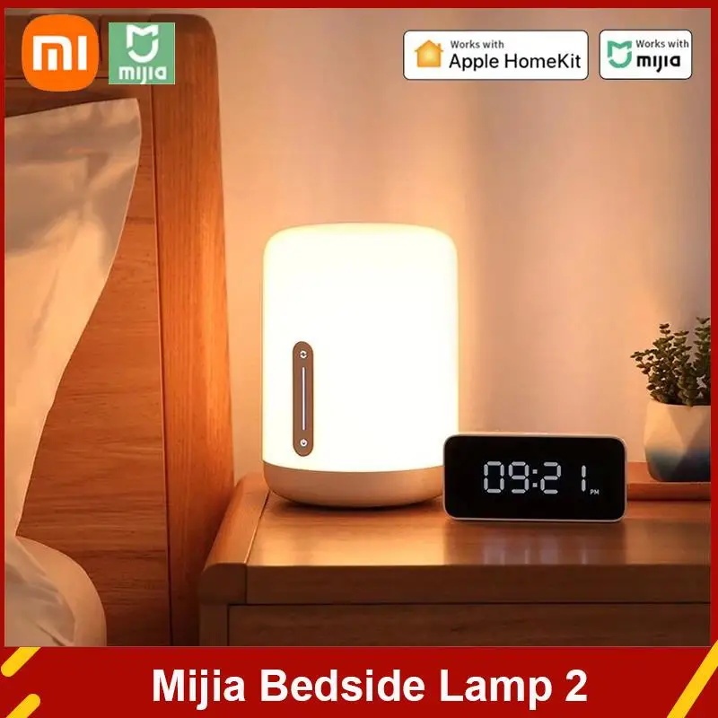 Xiaomi Mijia โคมไฟข้างเตียง 2 Smart Desk LED ไฟกลางคืน สีสันสดใส 400 Lumens บลูทูธ WiFi ควบคุมแบบสัมผัส สําหรับ Apple HomeKit Siri