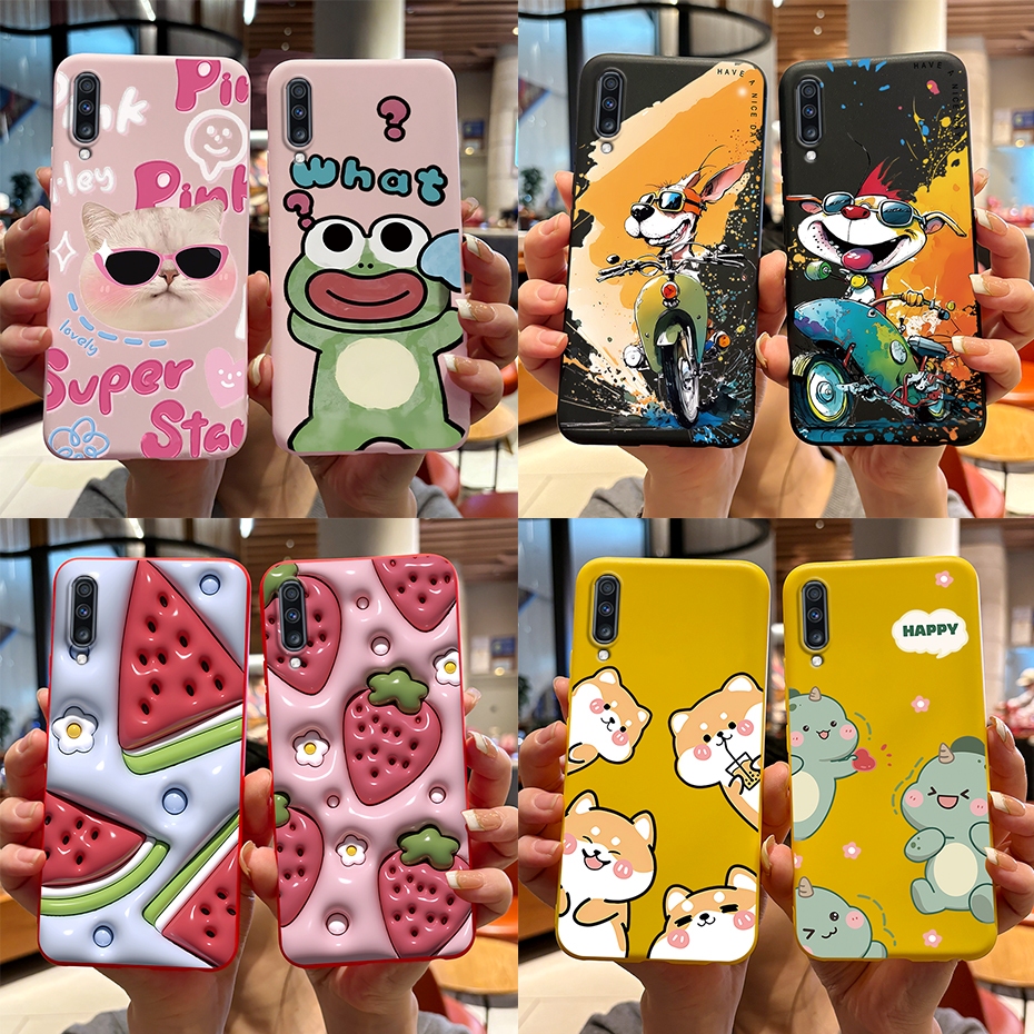สําหรับ Samsung Galaxy A70 A705F เคส สําหรับ Samsung A7 2018 A750F เคสโทรศัพท์ ใหม่ล่าสุด ลายการ์ตูน เคลือบ ซิลิโคน นิ่ม