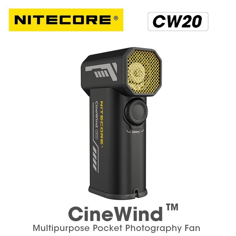 Nitecore CW20 พัดลมถ่ายภาพกระเป๋าอเนกประสงค์ พัดลมพกพาไฟฟ้า เครื่องเป่าลมแบบไม่มีขั้นตอนสําหรับ Canon Sony Short Video Camping