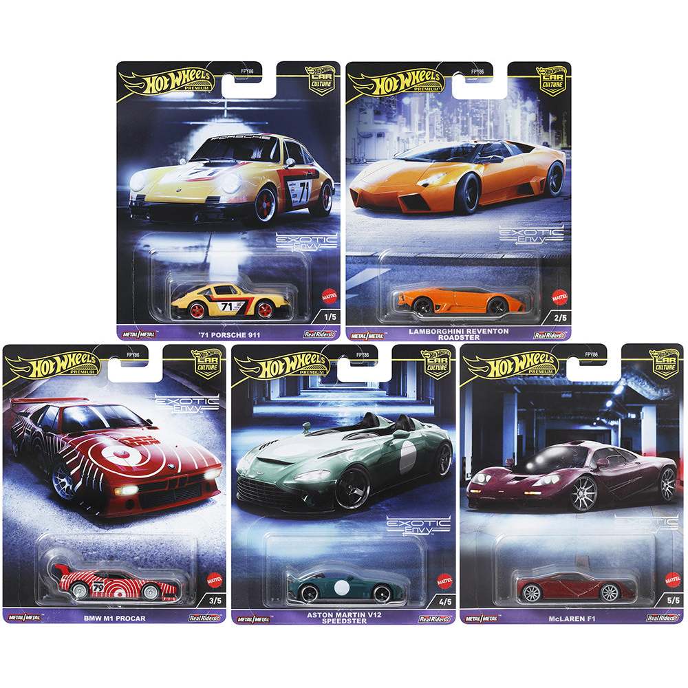 Hot Wheels วัฒนธรรมรถพรีเมี่ยม Exotic Envy 2024 FPY86-959G (94 McLaren F1, BMW M1 Procar, Porsche Sp