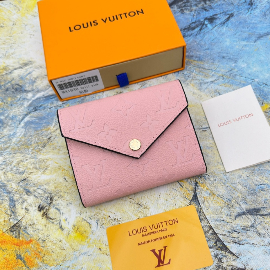 [พร้อมกล่อง] ของแท้ 100% Louis Vuitton กระเป๋าสตางค์ หนังแท้ ใบสั้น ใส่บัตรได้ สําหรับผู้หญิง