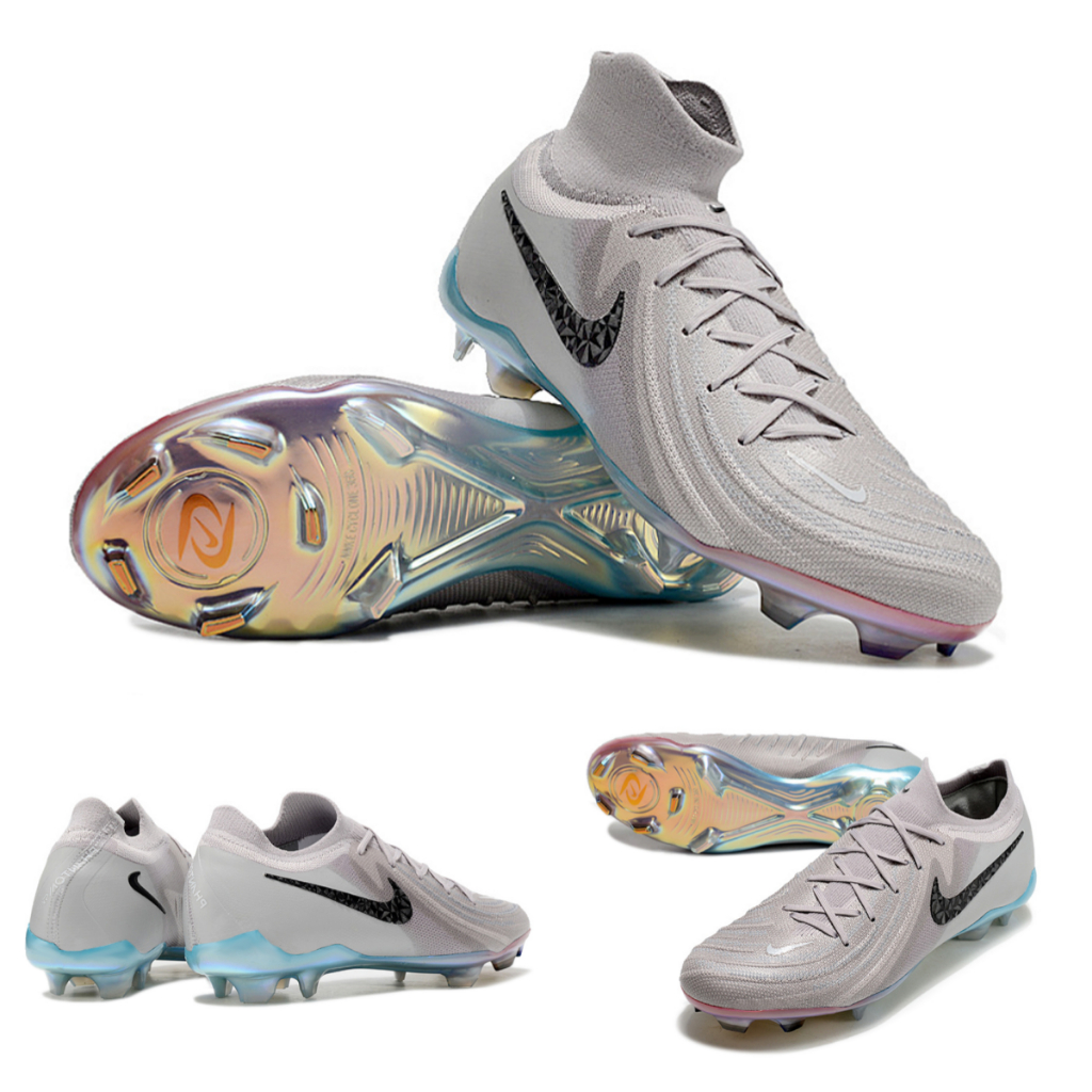 Fg Phantom Luna Elite รองเท้าฟุตบอลถักกันน้ําสีเทาใหม่เอี่ยม tacos de futbol