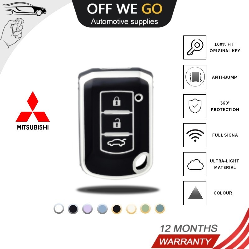 รีโมตกุญแจรถยนต์ TPU 3 ปุ่ม สําหรับ Mitsubishi Attrage Mirage Triton Xpander Pajero