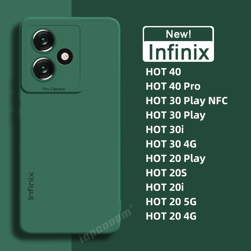 เคสซิลิโคนนิ่ม สีพื้น สําหรับ Infinix HOT 40 Pro 30 20 30i 20S 20i Play NFC 4G