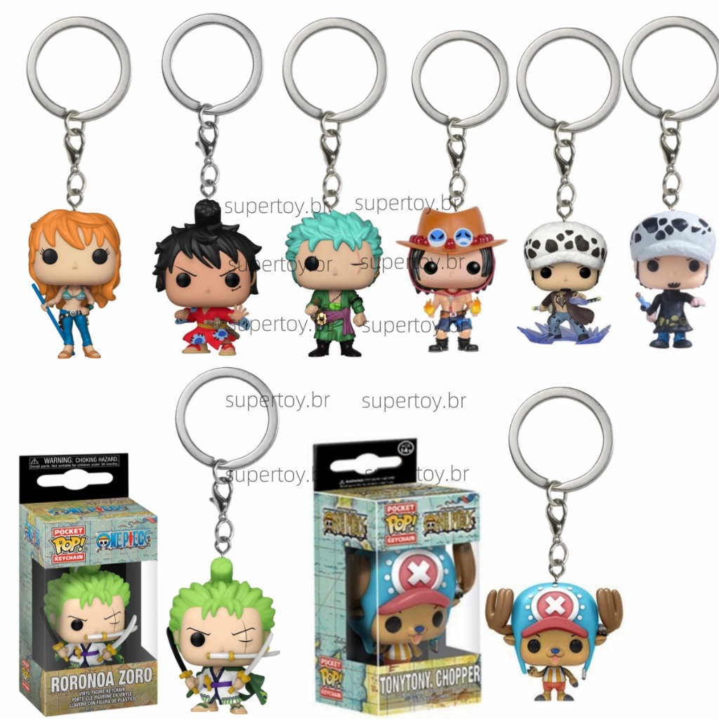 FUNKO พวงกุญแจฟิกเกอร์ One Piece Luffy Chopper Roronoa Zoro Ace Law Nami