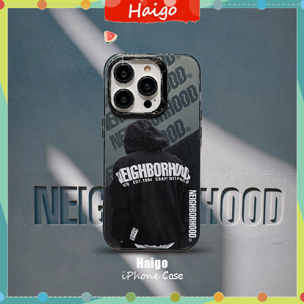 เคสโทรศัพท์พลาสติกแข็งชุบ NEIGHBORH00D ป้ายเหมาะสําหรับ iPhone 17 Air 16PRO 16PROMAX 15PRO 15PROMAX 