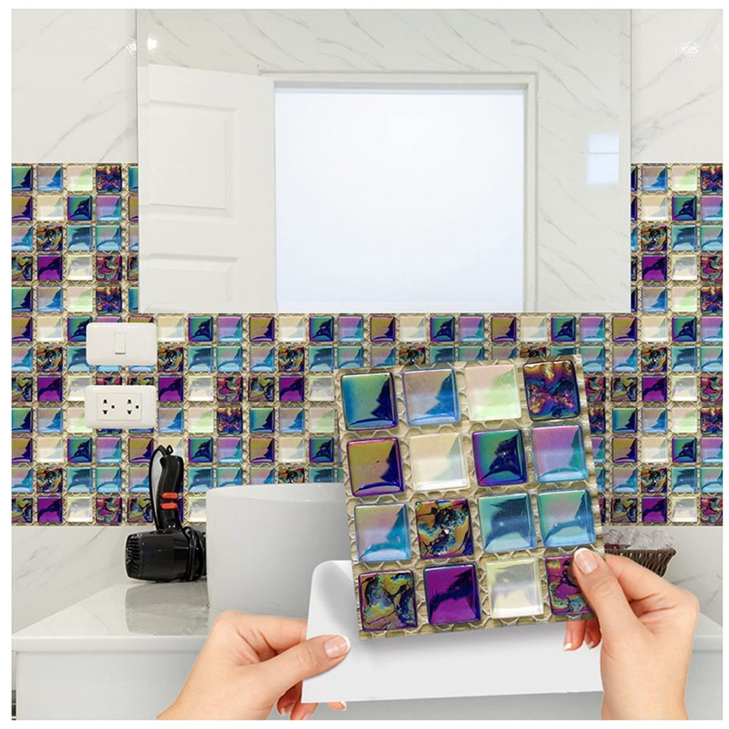 สติกเกอร์คริสตัลโมเสค 3D มีกาวในตัว กันน้ํา สําหรับติดตกแต่งผนังบ้าน 30 ชิ้น