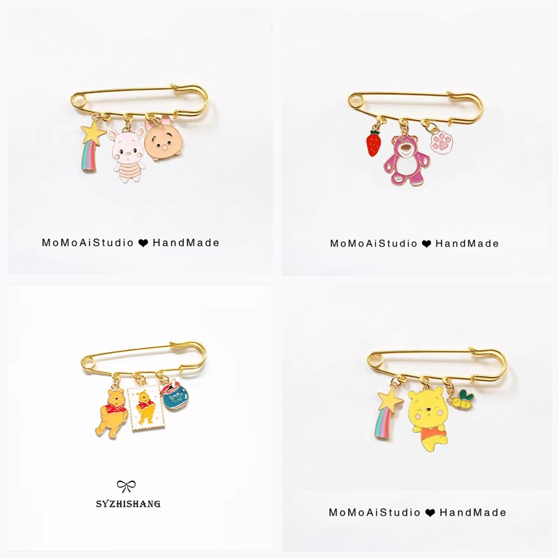 เข็มกลัดน่ารักๆอนิเมะายการ์ตูนติดกระเป๋า pooh disney หมูน้อย ดิสนีย์หมีพูห์ โลหะเข็มกลัดคนท้องนําโชคปรับเอวกางเกง ของชําร่วยงานแต่งของที่ระลึกของขวัญปัจฉิมให้วันเกิดเให้เพื่อนของที่ระลึกราคาถูก
