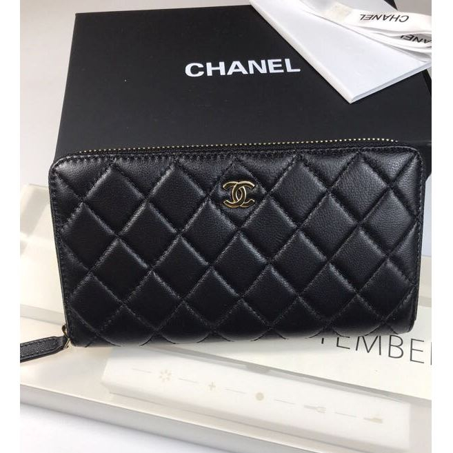 Chanel กระเป๋าสตางค์แฟชั่น คุณภาพสูง 50071 กระเป๋าสตางค์หนังแกะ (จัดส่งพร้อมกล่อง)
